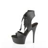 Pleaser - CAPTIVA60014 Sandale à bride à la cheville, Pole dance chaussures - Noir Product image